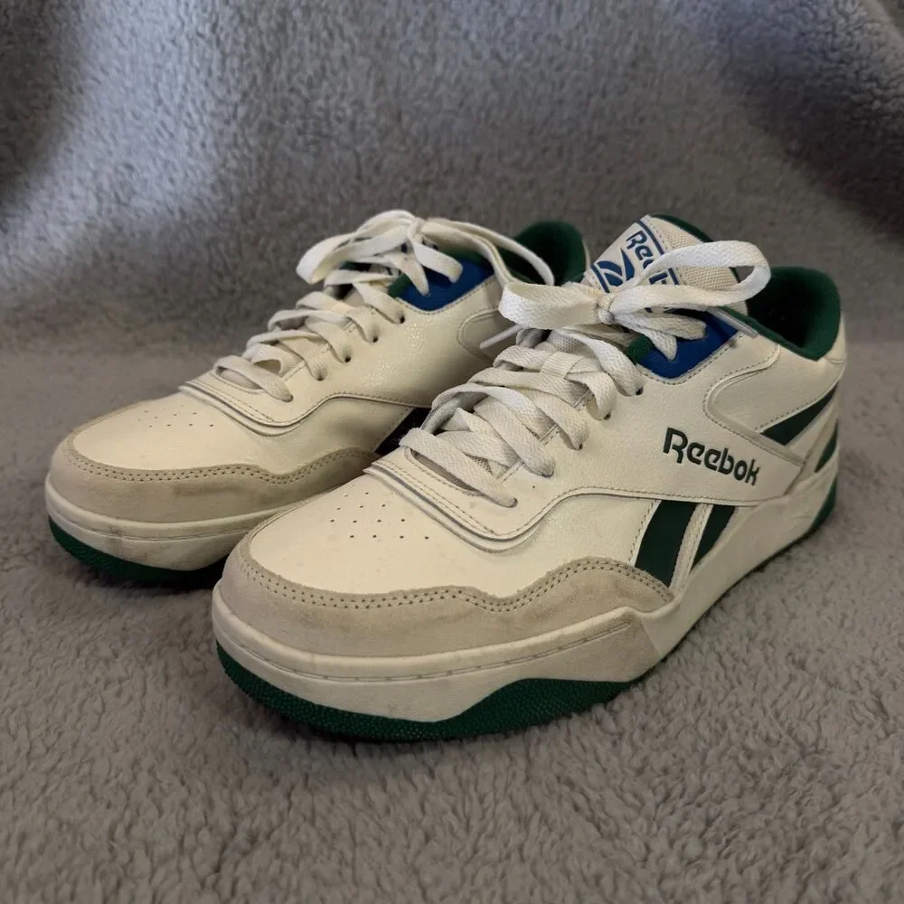 REEBOK Court Advance Sneakers Chalk/Dark Green White Mens 11 Shoes